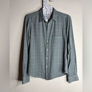 Frank & Eileen Barry long sleeve tailored fit button up shirt size XXS green
